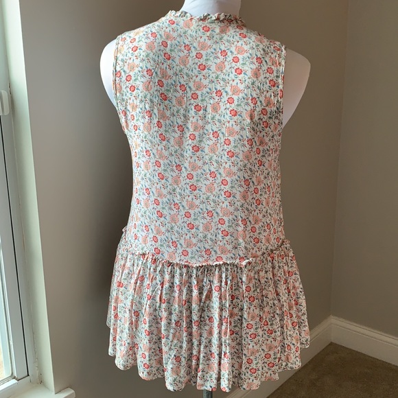 CYNTHIA ROWLEY Floral Sleeveless Blouse Medium - Picture 2 of 7